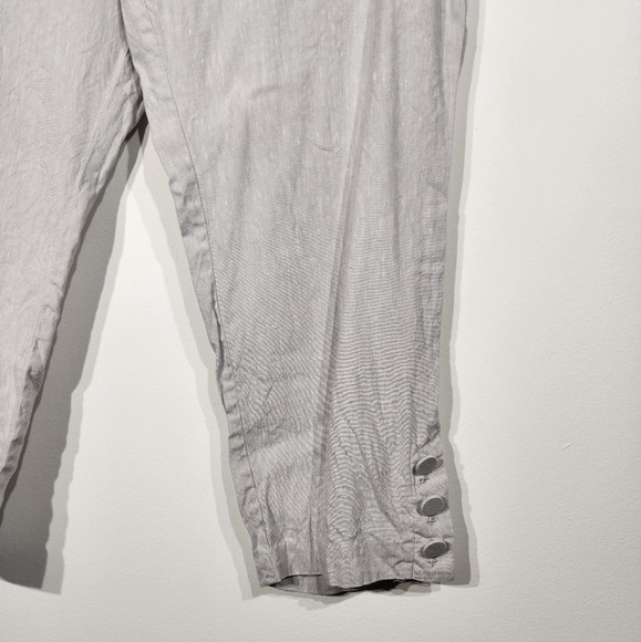 J Jill Linen Blend Crop Pants Womens Large Gray Lightweight Stretch - Picture 2 of 10